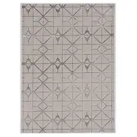 Photo of Ivory Silver Machine Woven Geometric Indoor Area Rug