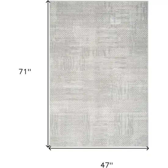 Ivory Silver and Gray Abstract Non Skid Area Rug Photo 3