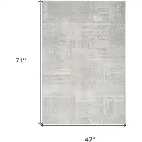 Photo of Ivory Silver and Gray Abstract Non Skid Area Rug