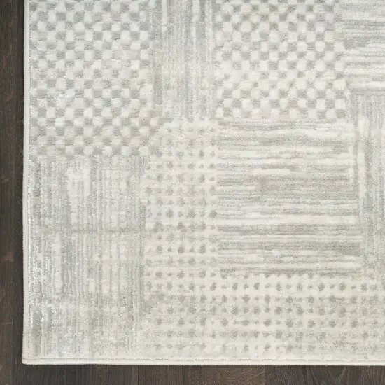 Ivory Silver and Gray Abstract Non Skid Area Rug Photo 4