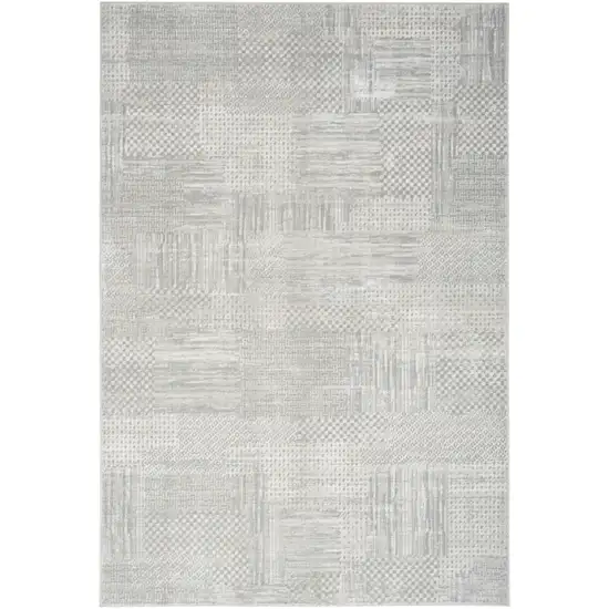 Ivory Silver and Gray Abstract Non Skid Area Rug Photo 2