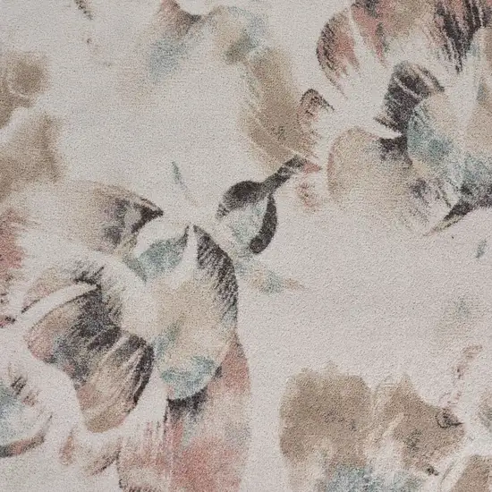 Ivory Soft Floral Artwork Area Rug Photo 2