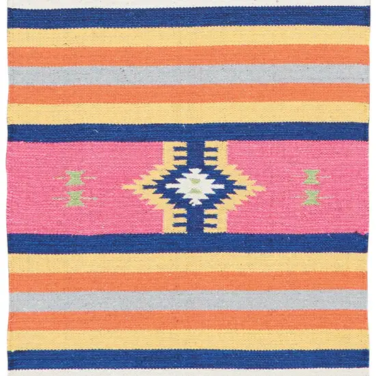 Ivory Southwestern Handmade Runner Rug With Fringe Photo 9