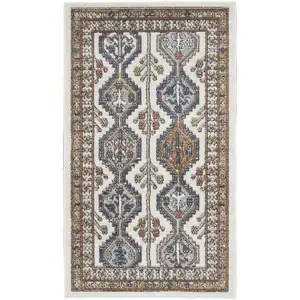 Photo of Ivory Southwestern Power Loom Non Skid Area Rug