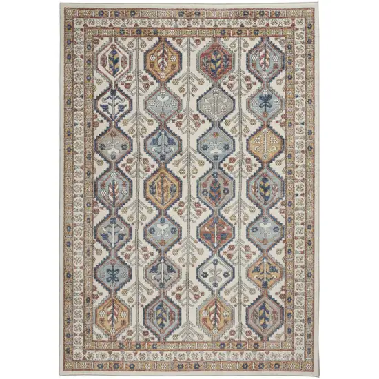 Ivory Southwestern Power Loom Non Skid Area Rug Photo 1