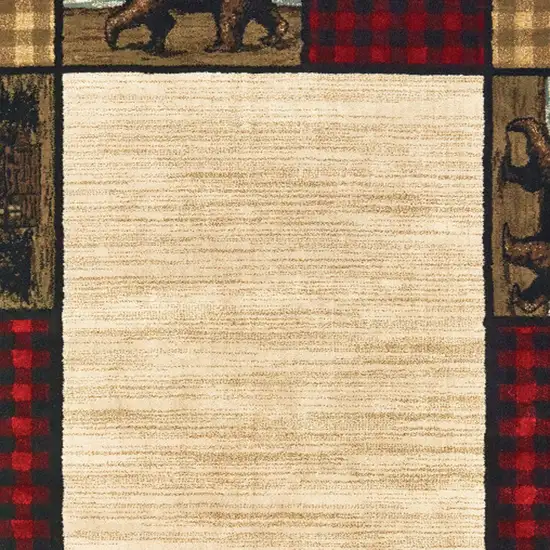 Ivory Southwestern Power Loom Stain Resistant Area Rug Photo 3