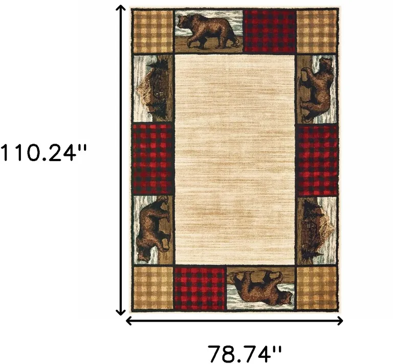 Ivory Southwestern Power Loom Stain Resistant Area Rug Photo 4