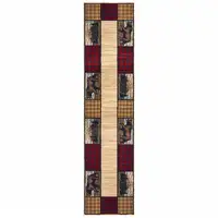 Photo of Ivory Southwestern Power Loom Stain Resistant Runner Rug