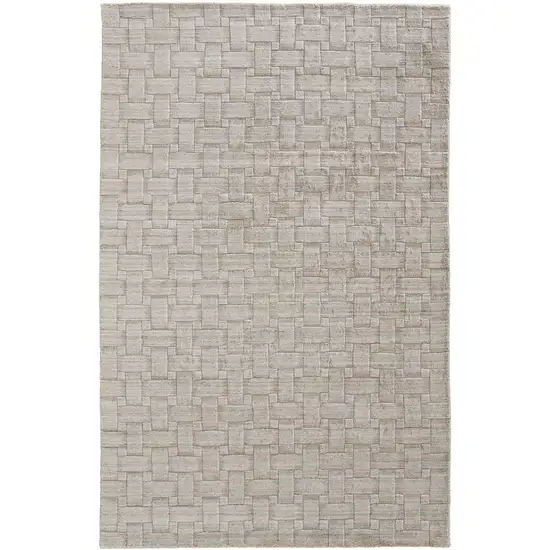 Ivory Striped Hand Woven Area Rug Photo 1