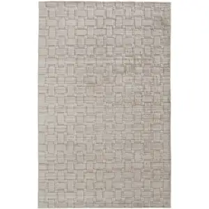 Photo of Ivory Striped Hand Woven Area Rug