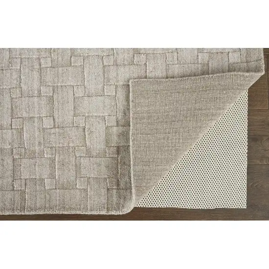 Ivory Striped Hand Woven Area Rug Photo 4