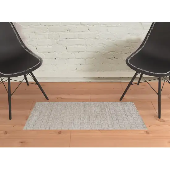 Ivory Striped Hand Woven Area Rug Photo 2