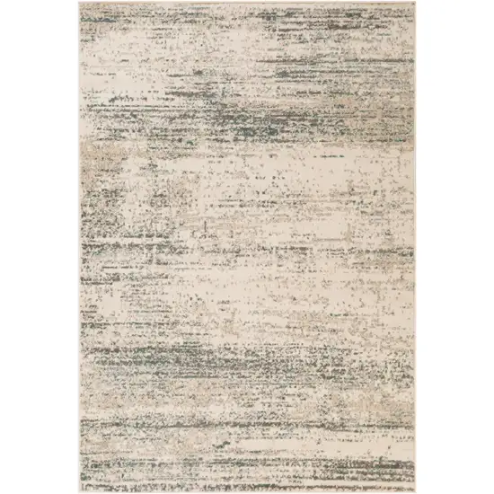 Ivory Striped Power Loom Area Rug Photo 1