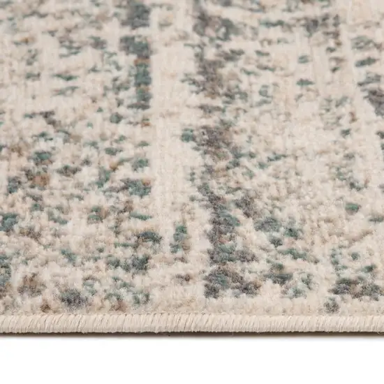 Ivory Striped Power Loom Area Rug Photo 8