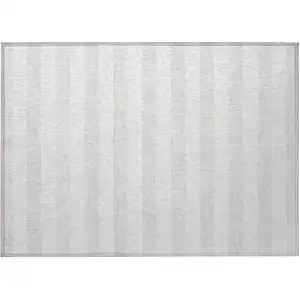 Photo of Ivory Striped Washable Non Skid Indoor Outdoor Area Rug