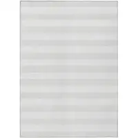 Photo of Ivory Striped Washable Non Skid Indoor Outdoor Area Rug