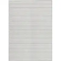 Photo of Ivory Striped Washable Non Skid Indoor Outdoor Area Rug