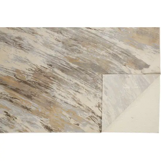 Ivory Tan And Brown Abstract Area Rug Photo 6