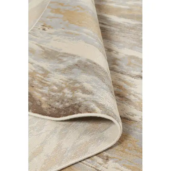 Ivory Tan And Brown Abstract Area Rug Photo 4