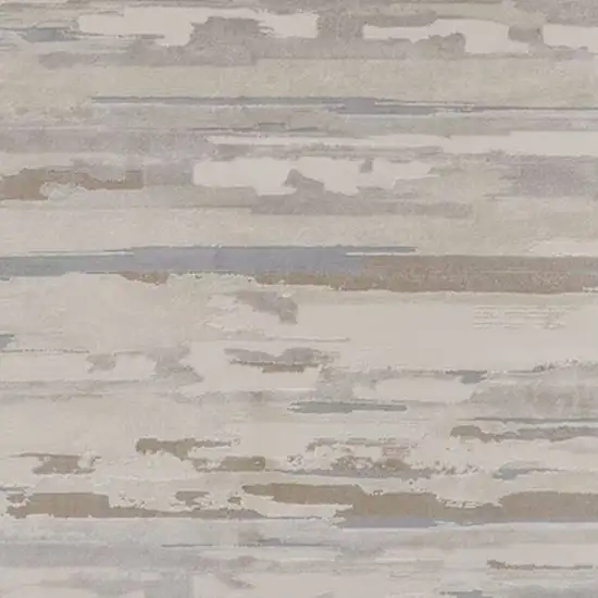 Brown and Ivory Abstract Power Loom Distressed Area Rug Photo 6