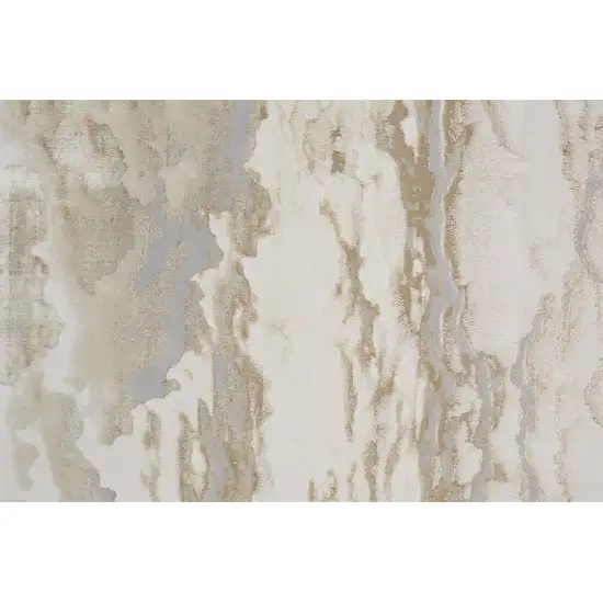 Ivory Tan And Gray Abstract Area Rug Photo 9