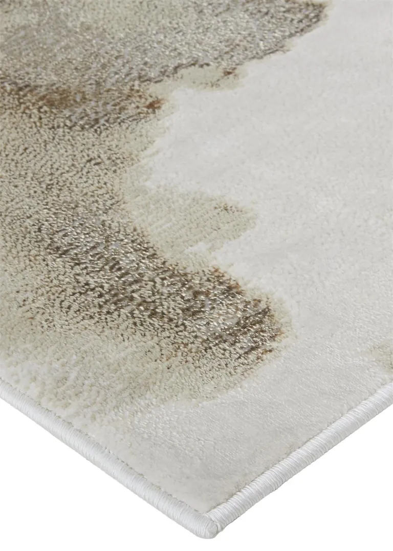 Ivory Tan And Gray Abstract Area Rug Photo 3