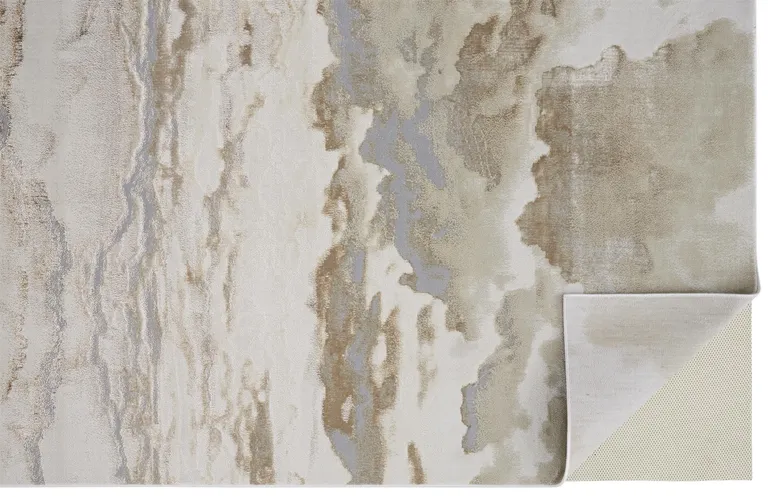 Ivory Tan And Gray Abstract Area Rug Photo 4