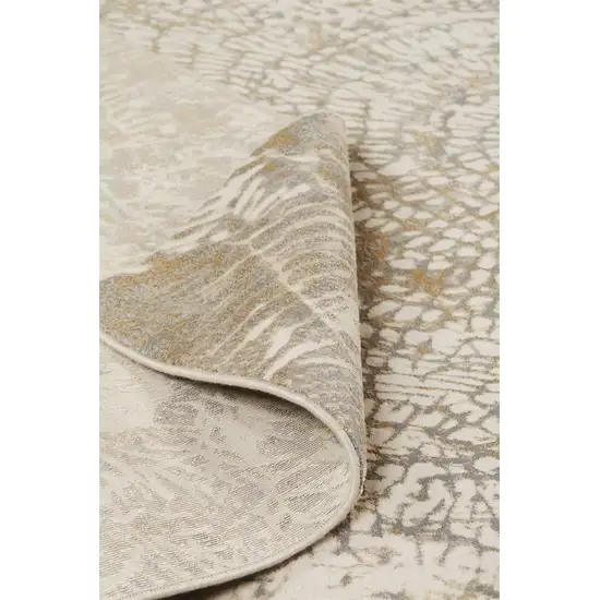 Ivory Tan And Gray Abstract Area Rug Photo 4