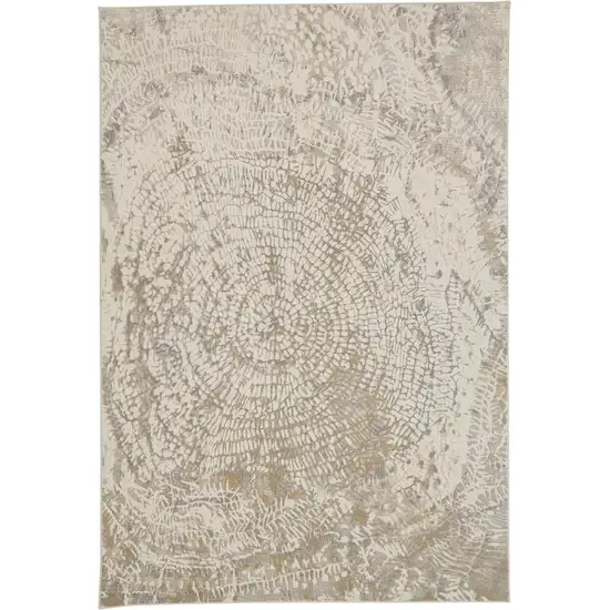 Ivory Tan And Gray Abstract Area Rug Photo 1