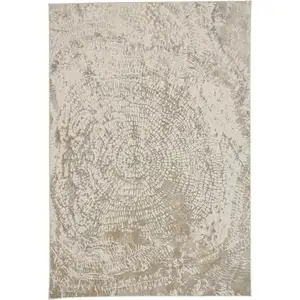 Photo of Ivory Tan And Gray Abstract Area Rug