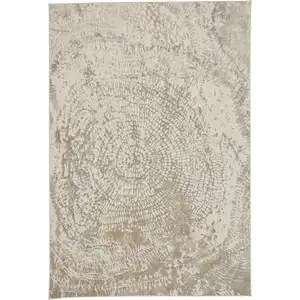 Photo of Ivory Tan And Gray Abstract Area Rug