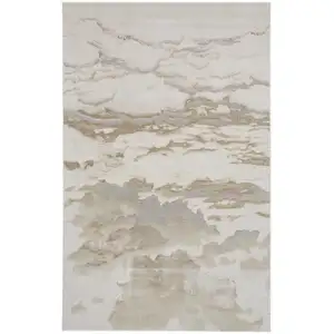 Photo of Ivory Tan And Gray Abstract Stain Resistant Area Rug