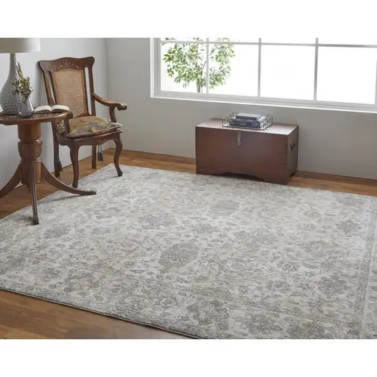 Ivory Tan And Gray Power Loom Area Rug Photo 7