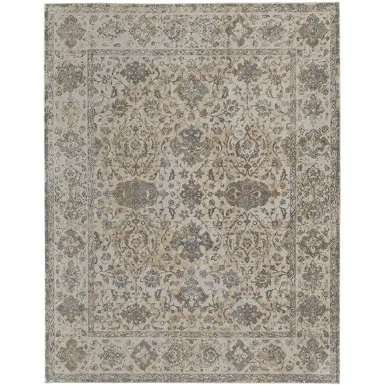 Ivory Tan And Gray Power Loom Area Rug Photo 1