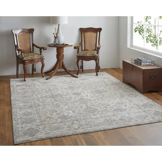 Ivory Tan And Gray Power Loom Area Rug Photo 5