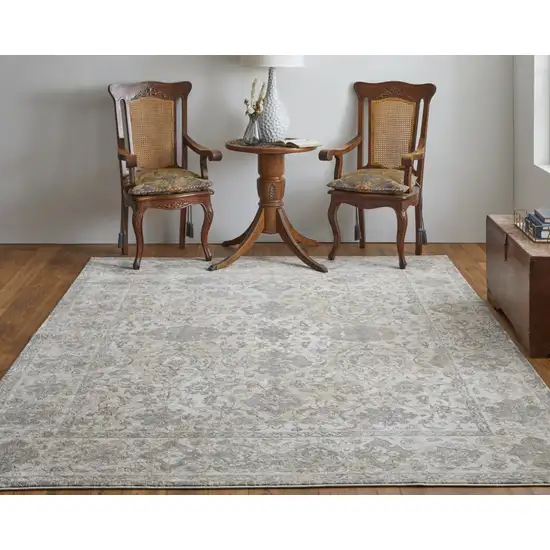 Ivory Tan And Gray Power Loom Area Rug Photo 6