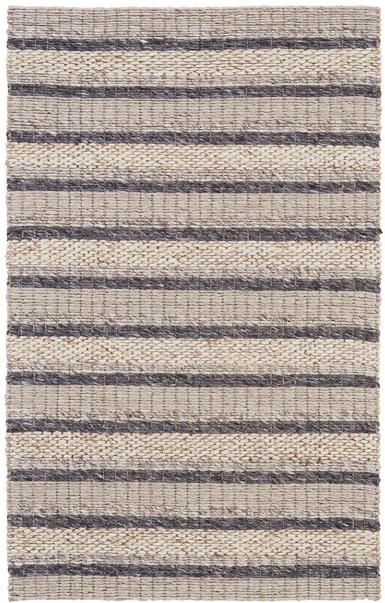 Ivory Tan And Gray Wool Hand Woven Stain Resistant Area Rug Photo 1