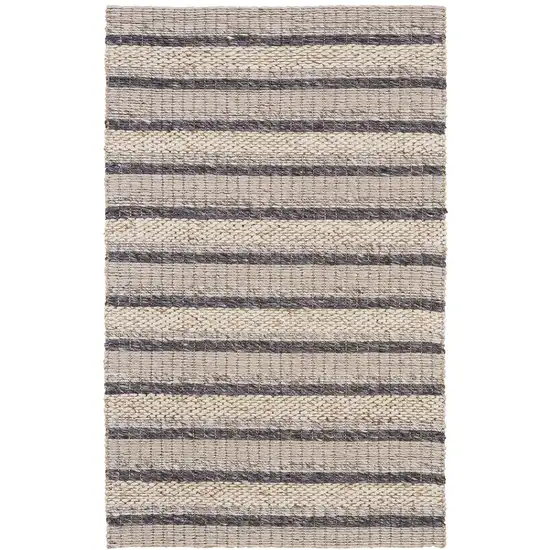 Ivory Tan And Gray Wool Hand Woven Stain Resistant Area Rug Photo 1