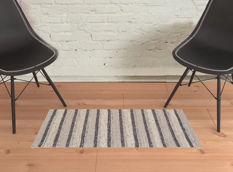 Ivory Tan And Gray Wool Hand Woven Stain Resistant Area Rug Photo 2