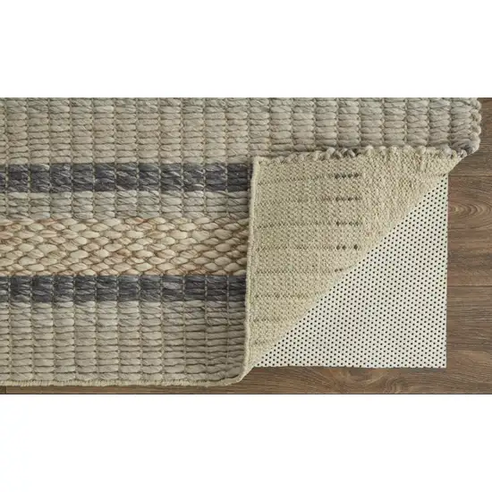 Ivory Tan And Gray Wool Hand Woven Stain Resistant Area Rug Photo 4