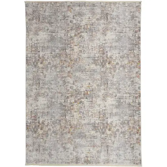 Ivory Tan And Taupe Abstract Stain Resistant Area Rug Photo 2