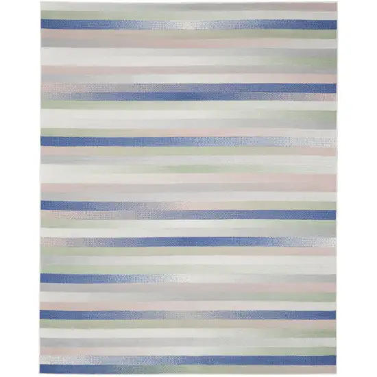 Ivory Tan and Blue Abstract Distressed Non Skid Area Rug Photo 7