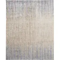 Photo of Ivory Tan and Blue Ombre Power Loom Worn Faded Area Rug