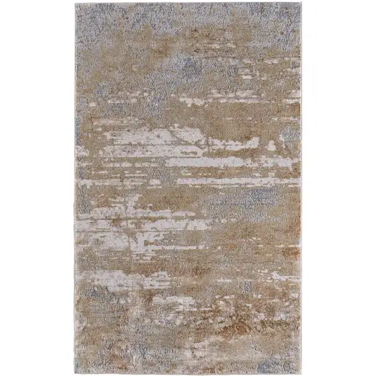 Ivory Tan and Gray Abstract Power Loom Area Rug Photo 3