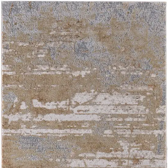 Ivory Tan and Gray Abstract Power Loom Area Rug Photo 5