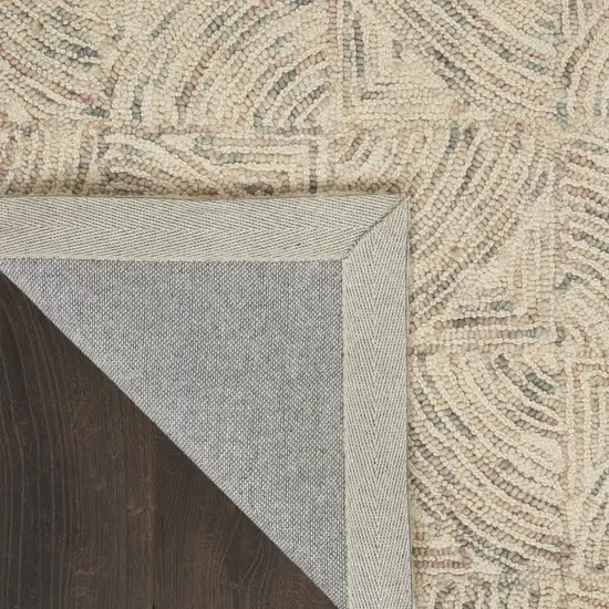 Ivory Tan and Gray Wool Geometric Area Rug Photo 7