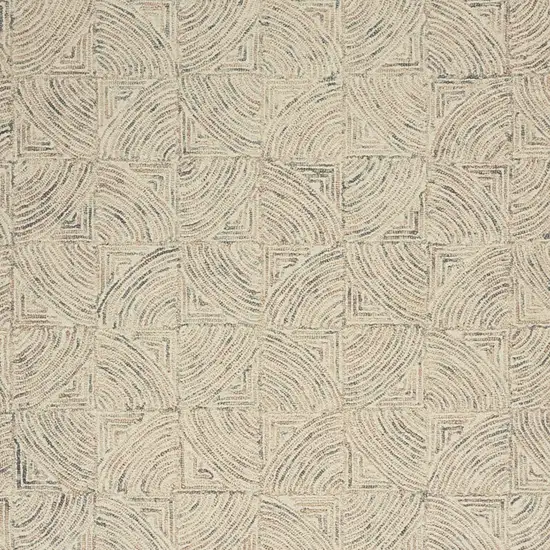 Ivory Tan and Gray Wool Geometric Area Rug Photo 4