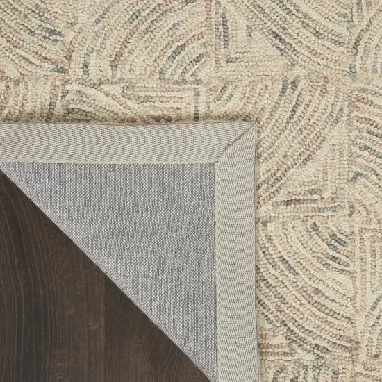 Ivory Tan and Gray Wool Geometric Area Rug Photo 7