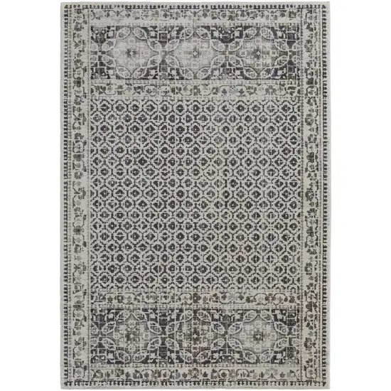 Ivory Taupe And Gray Abstract Stain Resistant Area Rug Photo 1