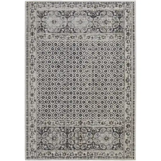 Ivory Taupe And Gray Abstract Stain Resistant Area Rug Photo 1